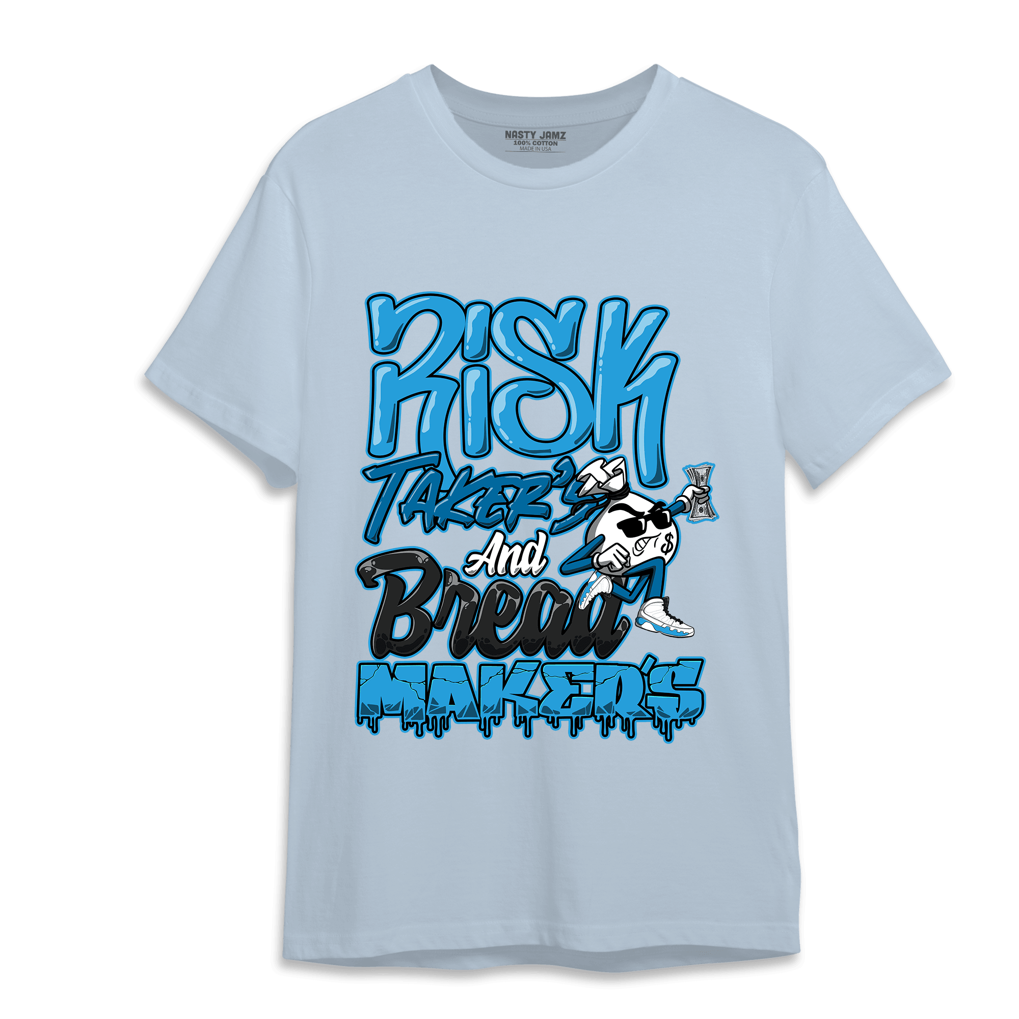 Powder Blue 9s T Shirt Match Making Our Bread - NastyJamz