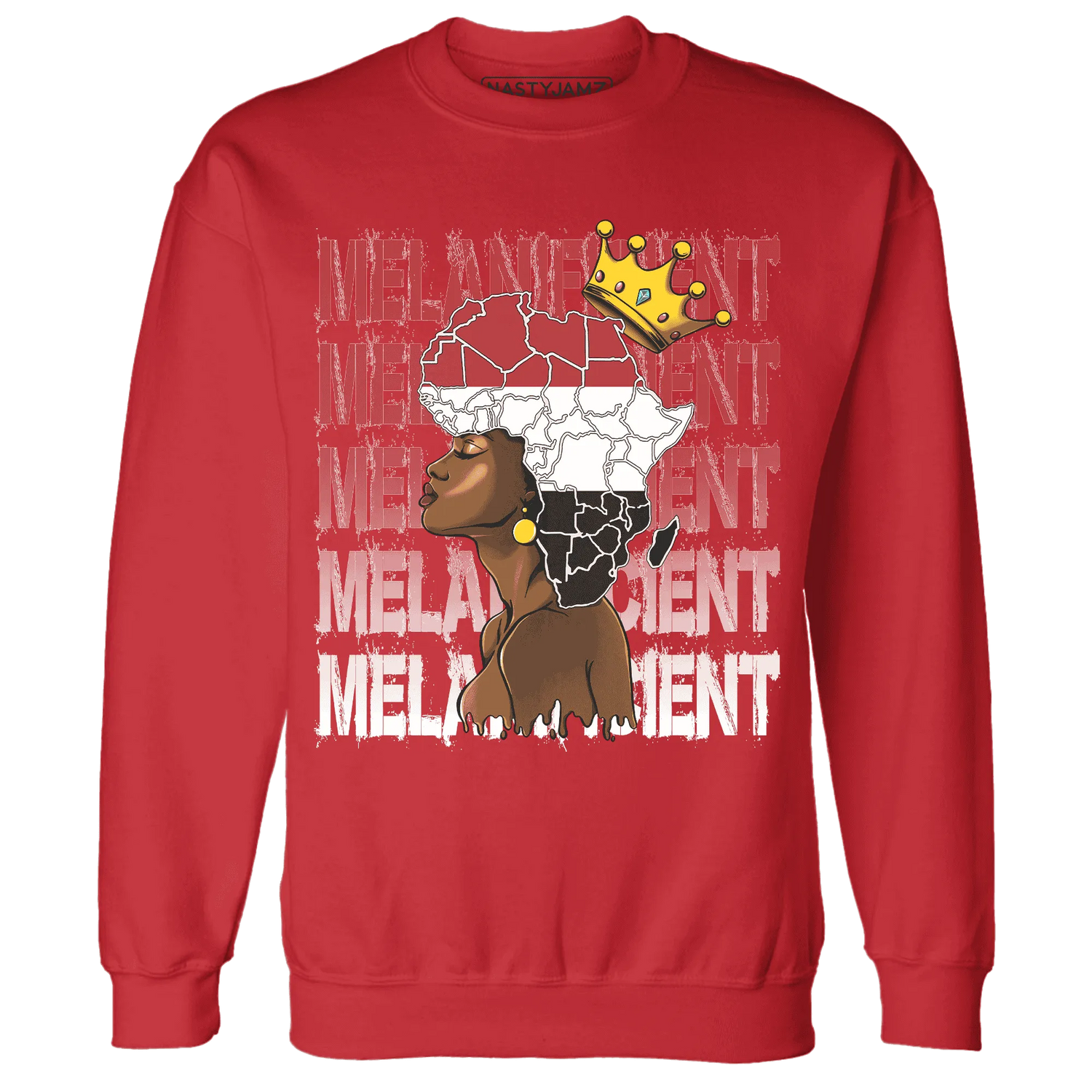 Black-Toe-Reimagined-Red-White-1s-NastyJamz-Sweatshirt-Match-Melanificient