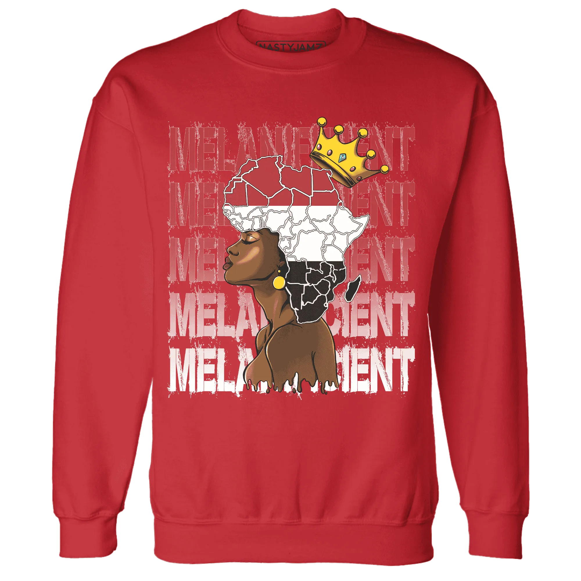 Black-Toe-Reimagined-Red-White-1s-NastyJamz-Sweatshirt-Match-Melanificient