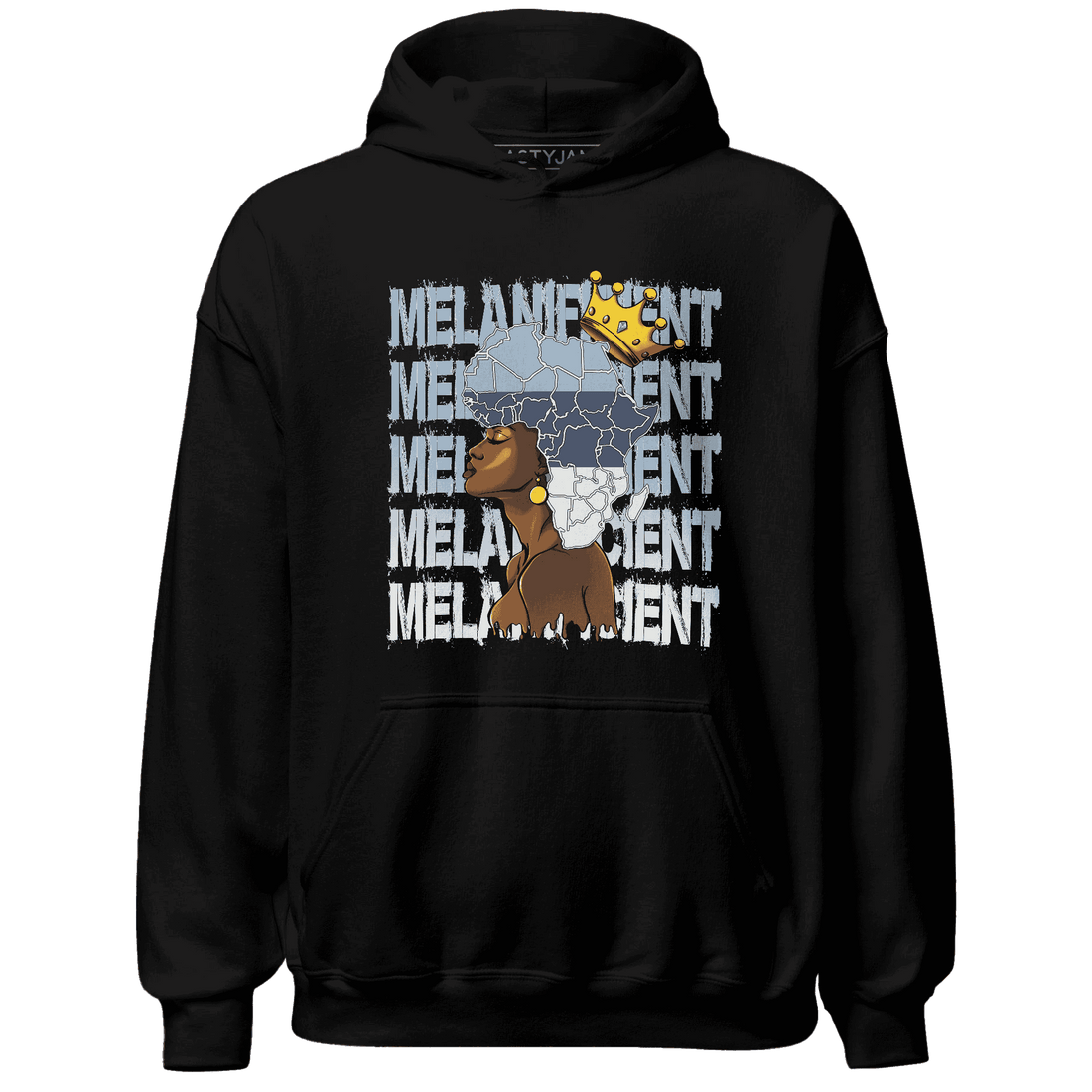 Mid Diffused Blue Grey 1s Hoodie Match Melanificient - NastyJamz