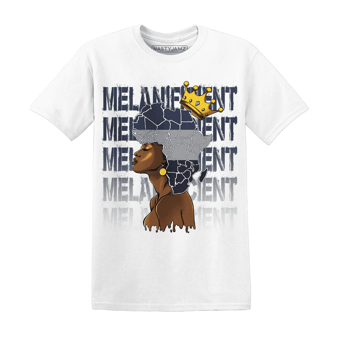 VaporMax-Plus-Midnight-Navy-White-Metallic-Silver-NastyJamz-T-Shirt-Match-Melanificient