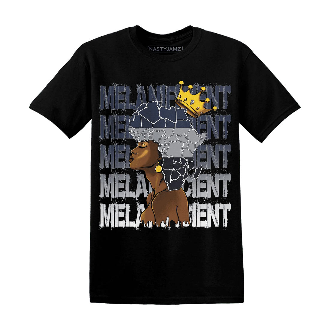 VaporMax-Plus-Midnight-Navy-White-Metallic-Silver-NastyJamz-T-Shirt-Match-Melanificient