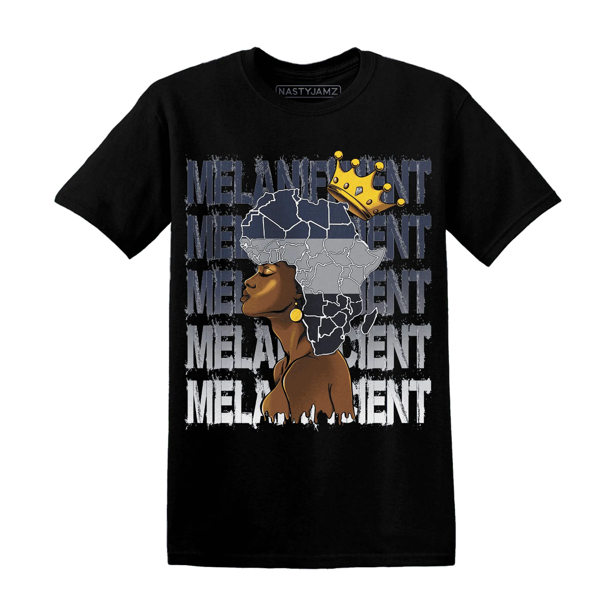 VaporMax-Plus-Midnight-Navy-White-Metallic-Silver-NastyJamz-T-Shirt-Match-Melanificient