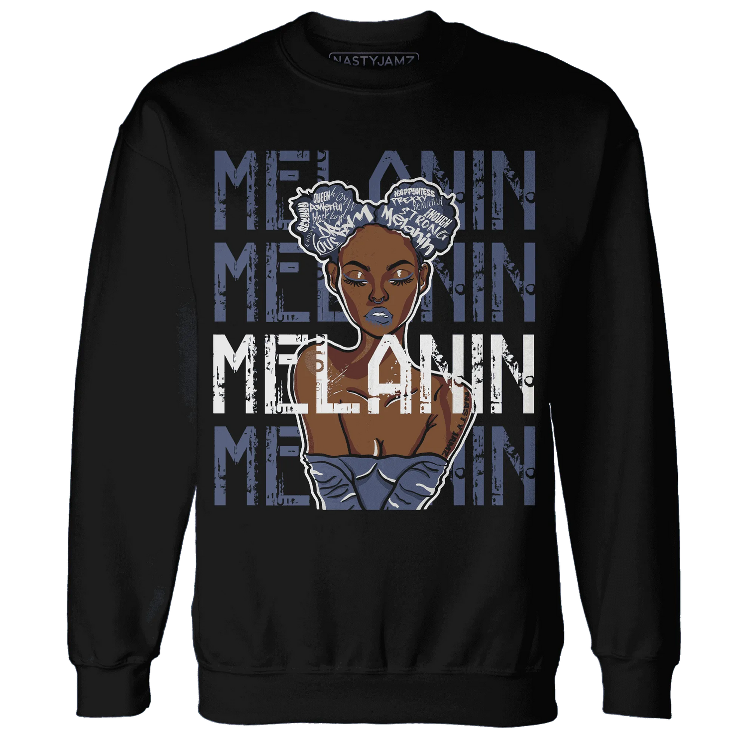 Low-Diffused-Blue-11s-Sweatshirt-Match-Melanin-Girl