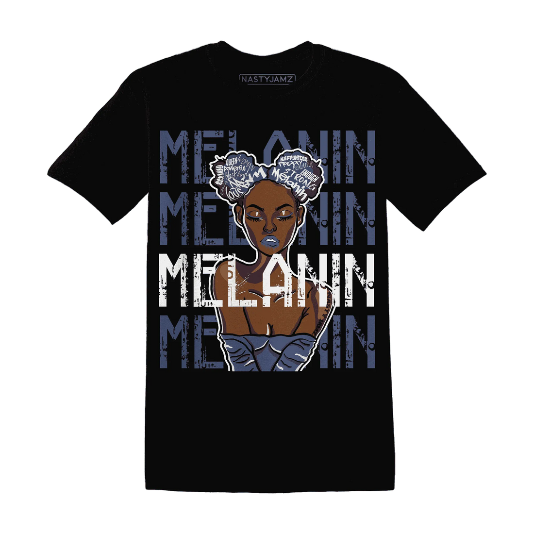 Low-Diffused-Blue-11s-T-Shirt-Match-Melanin-Girl