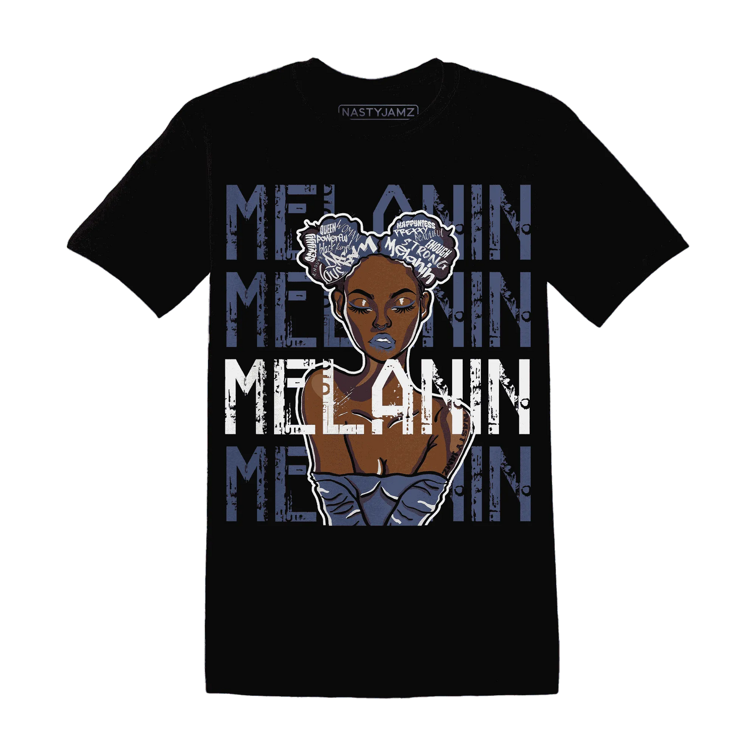 Low-Diffused-Blue-11s-T-Shirt-Match-Melanin-Girl