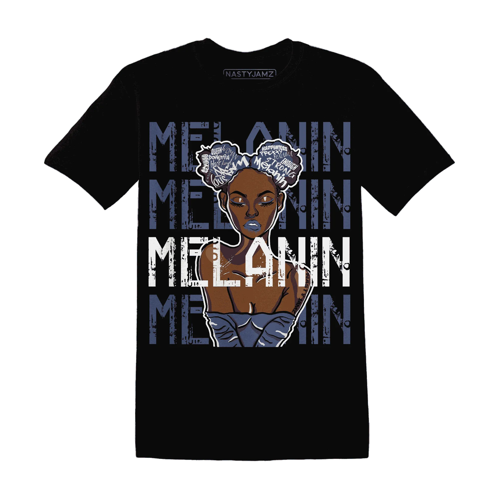 Low-Diffused-Blue-11s-T-Shirt-Match-Melanin-Girl