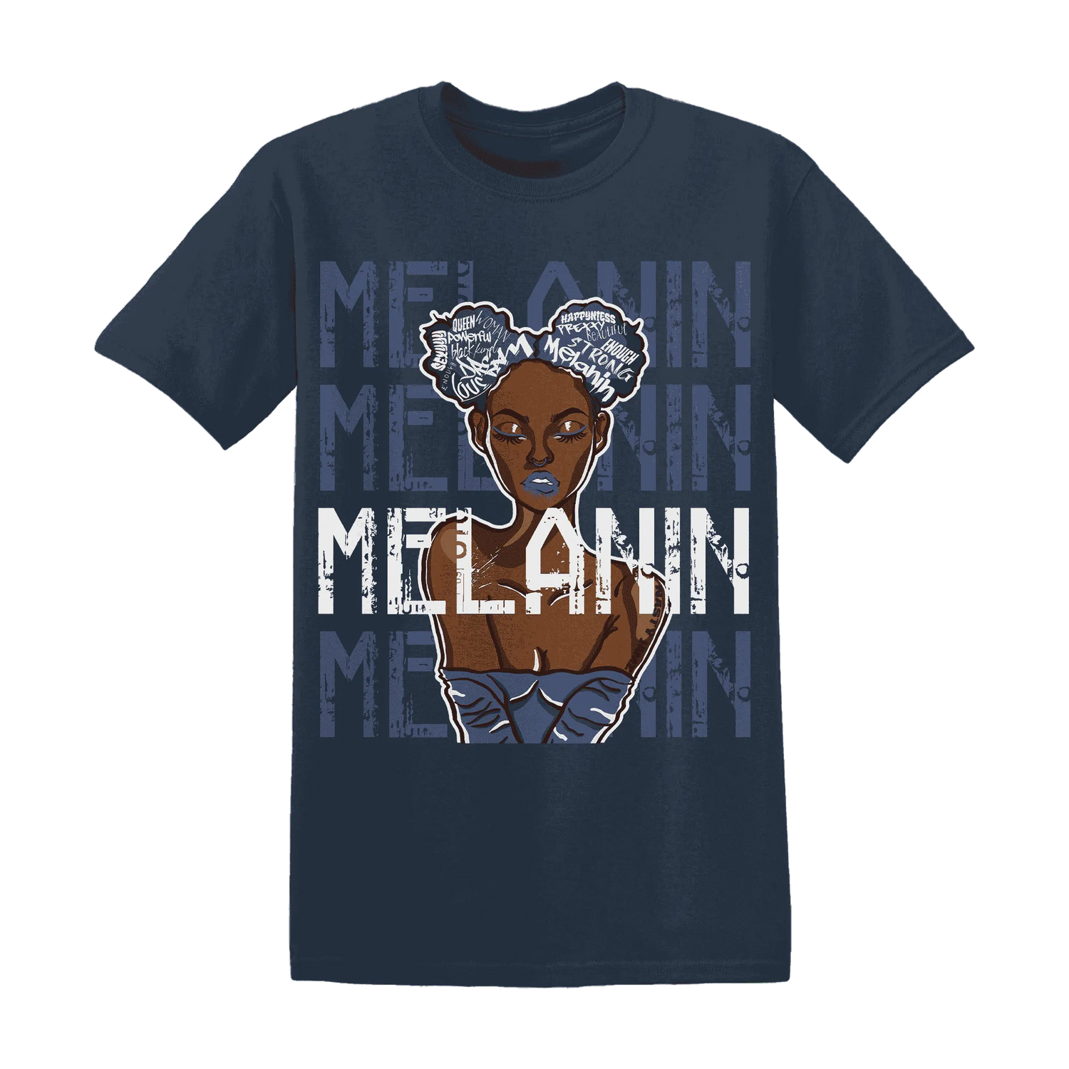 Low-Diffused-Blue-11s-T-Shirt-Match-Melanin-Girl