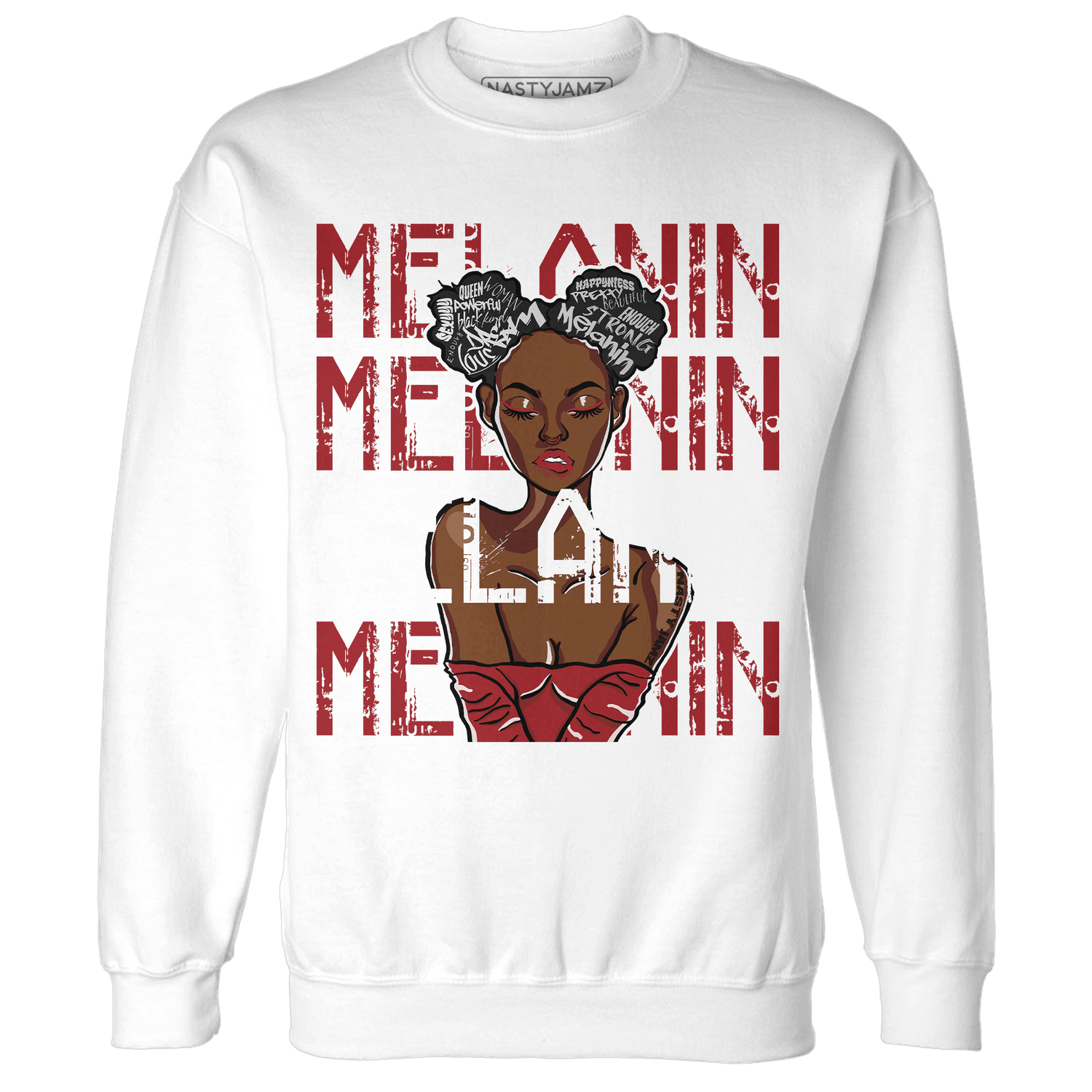 Retro Red Taxi 12s Sweatshirt Match Melanin Girl - NastyJamz