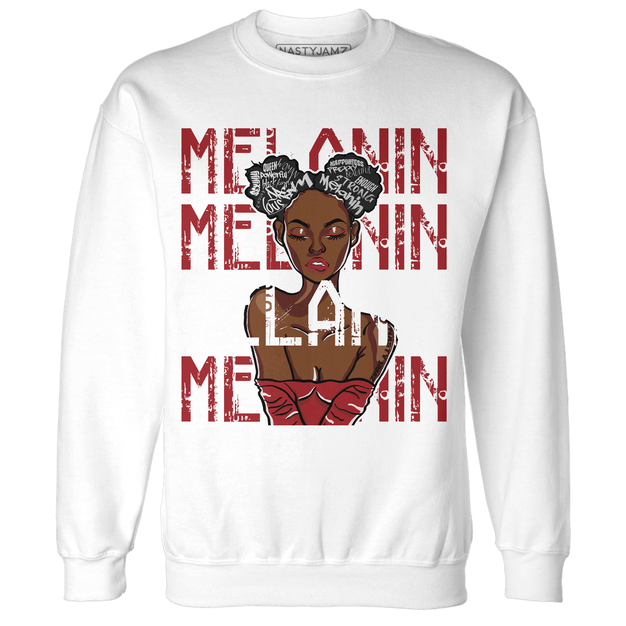 Retro Red Taxi 12s Sweatshirt Match Melanin Girl - NastyJamz
