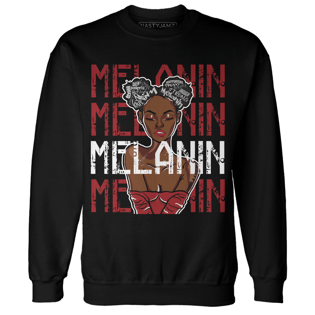 Retro Red Taxi 12s Sweatshirt Match Melanin Girl - NastyJamz