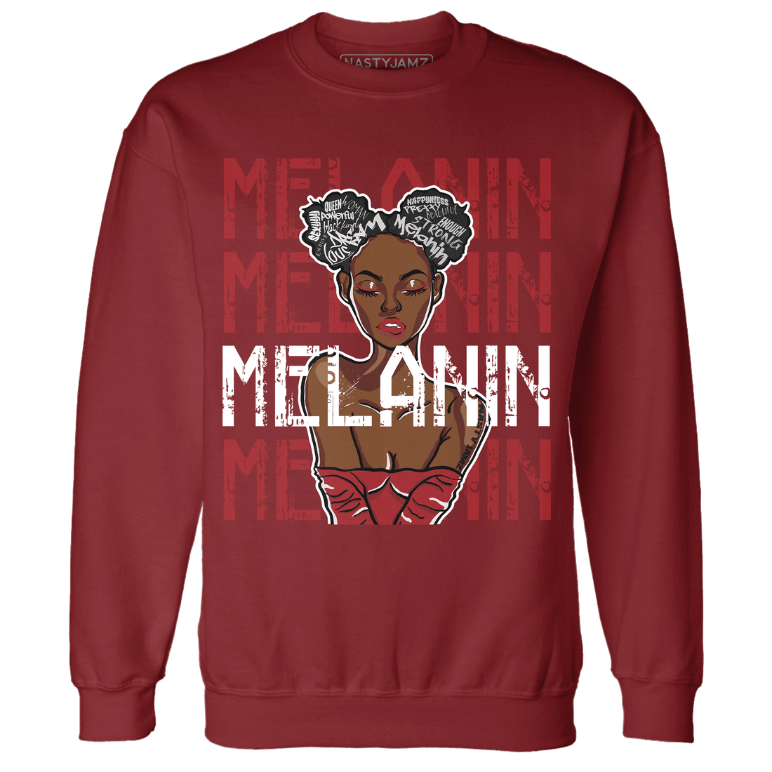 Retro Red Taxi 12s Sweatshirt Match Melanin Girl - NastyJamz
