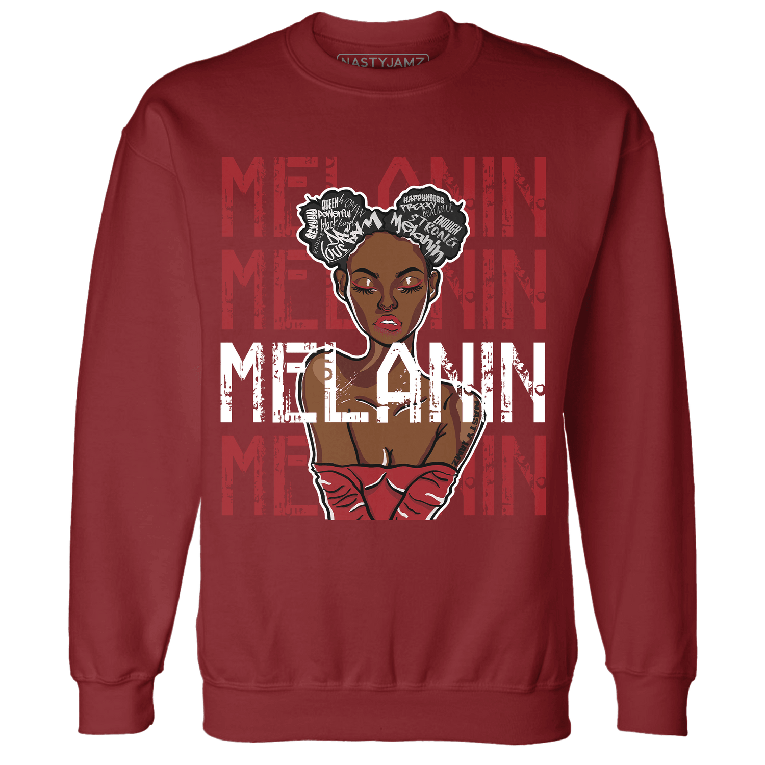 Retro Red Taxi 12s Sweatshirt Match Melanin Girl - NastyJamz