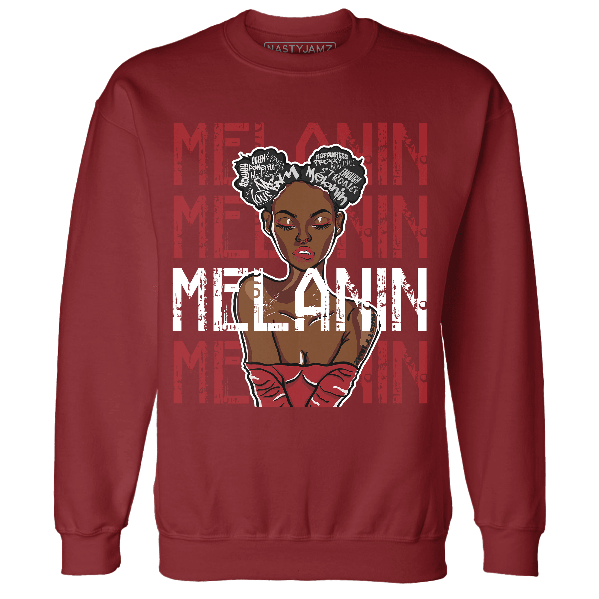 Retro Red Taxi 12s Sweatshirt Match Melanin Girl - NastyJamz