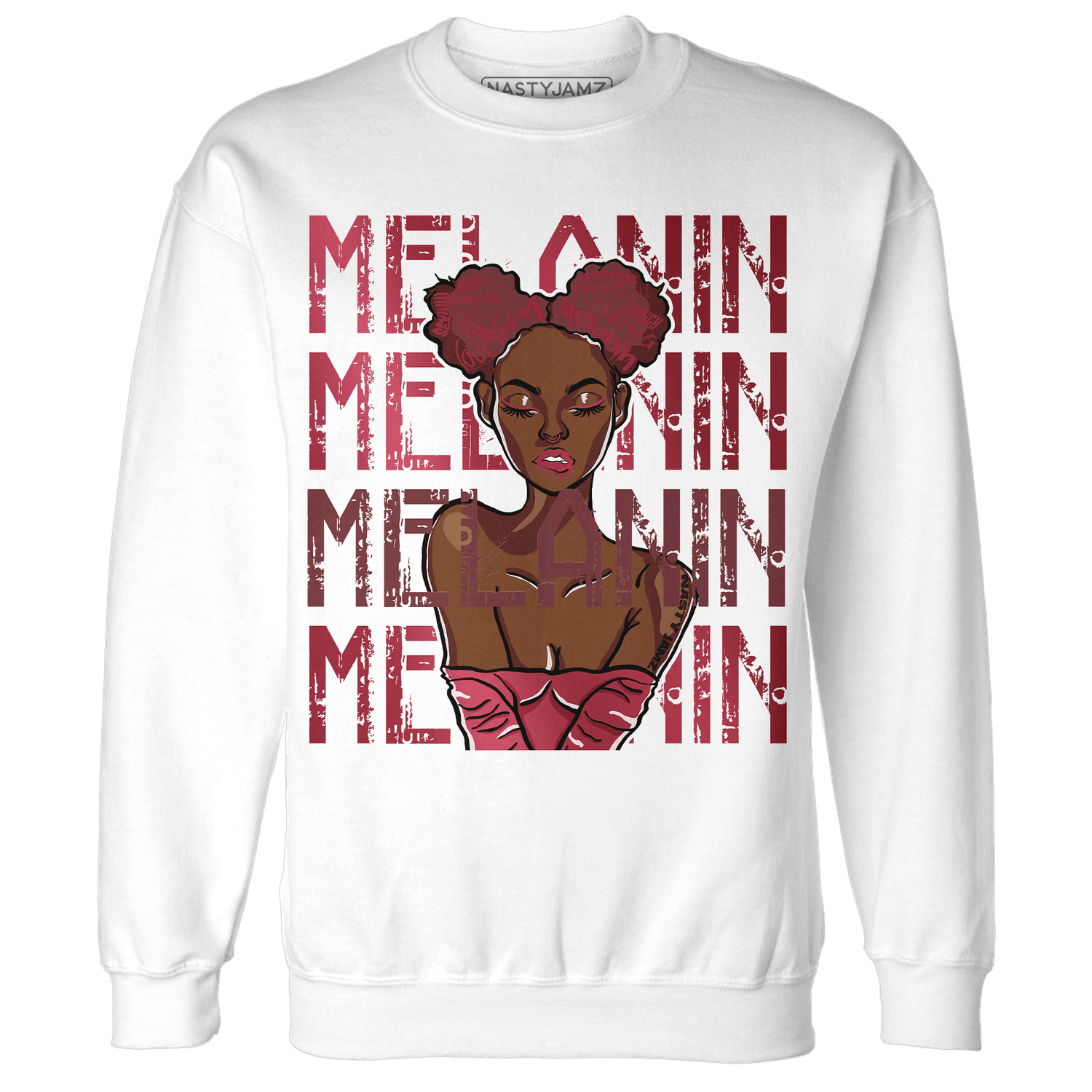 High 85 Metallic Burgundy 1s Sweatshirt Match Melanin Girl - NastyJamz