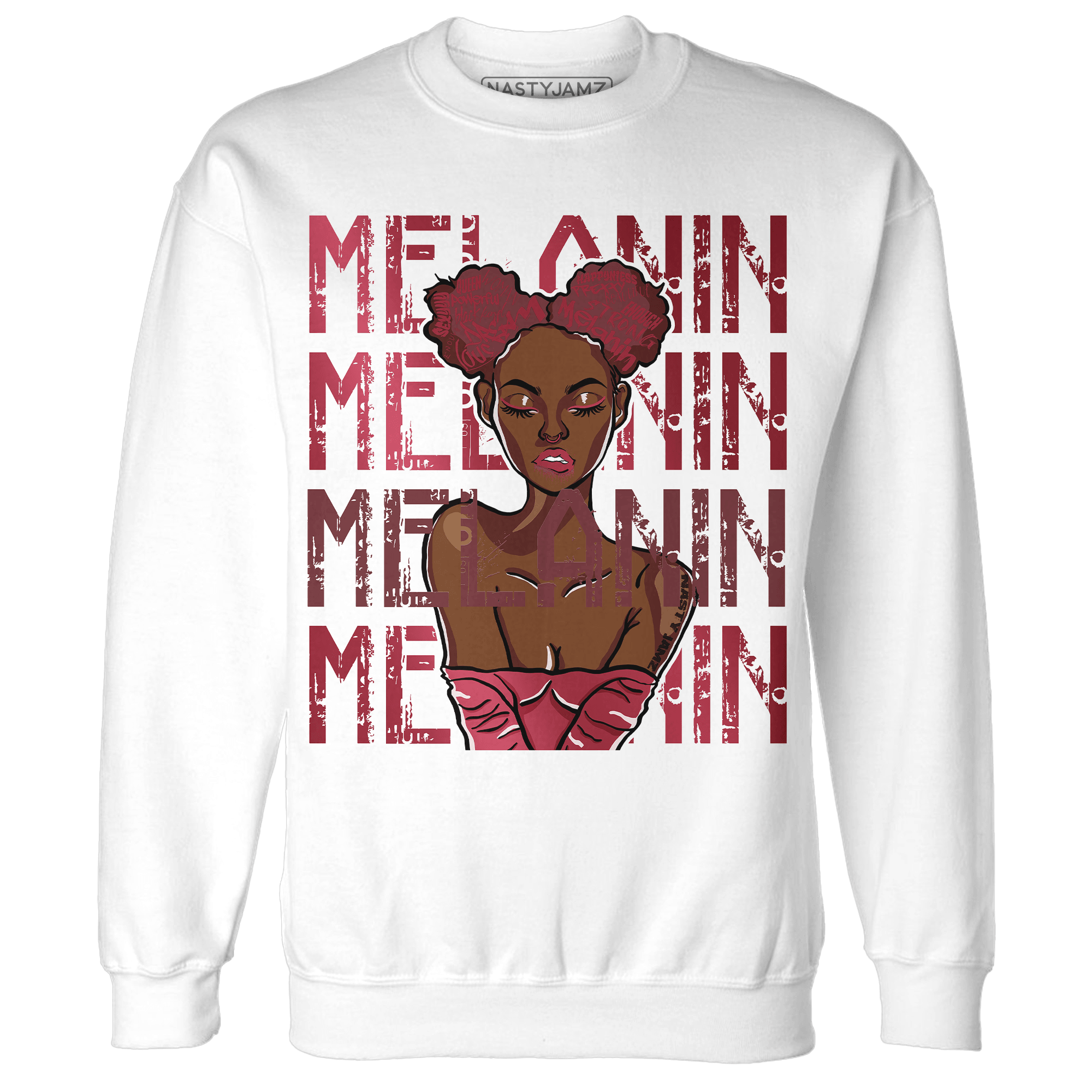 High 85 Metallic Burgundy 1s Sweatshirt Match Melanin Girl - NastyJamz