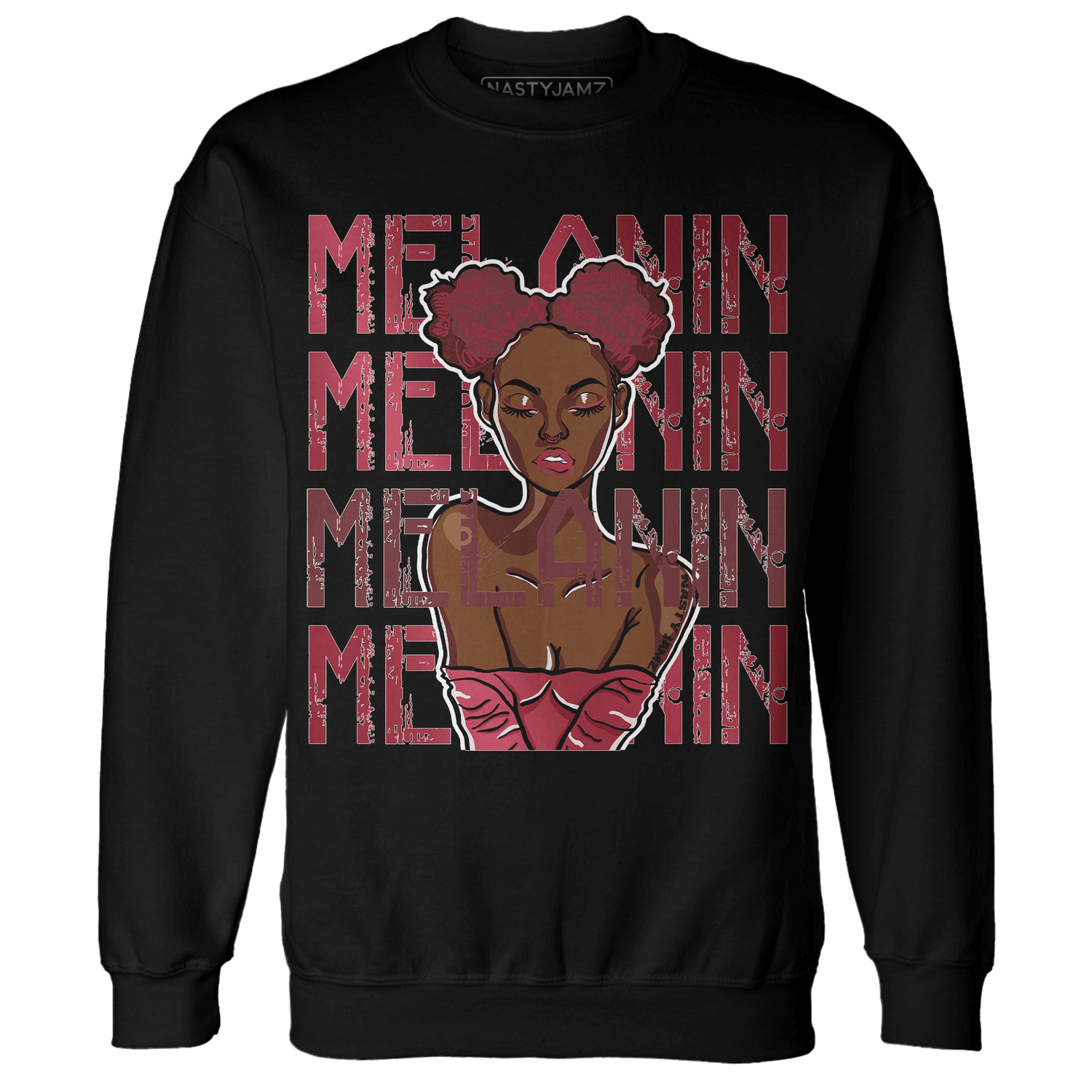 High 85 Metallic Burgundy 1s Sweatshirt Match Melanin Girl - NastyJamz
