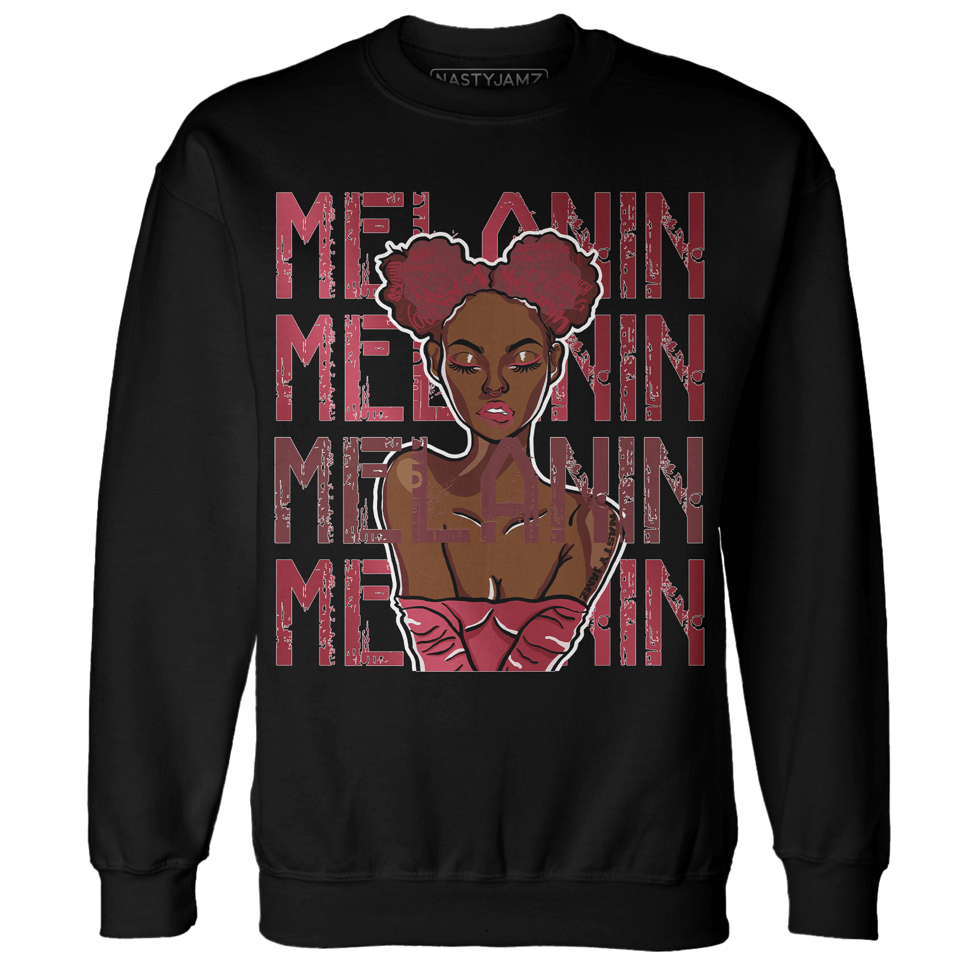 High 85 Metallic Burgundy 1s Sweatshirt Match Melanin Girl - NastyJamz