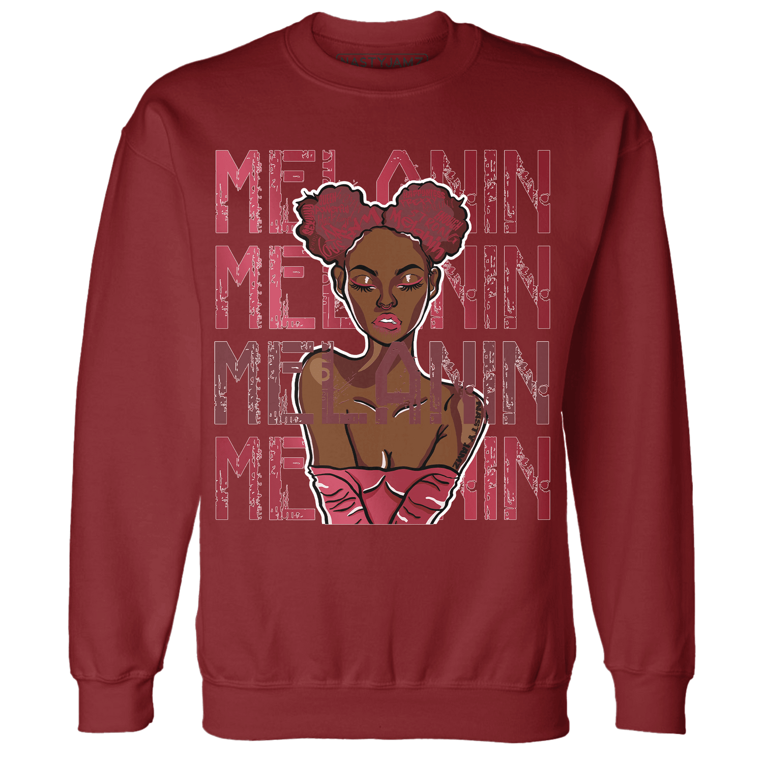 High 85 Metallic Burgundy 1s Sweatshirt Match Melanin Girl - NastyJamz
