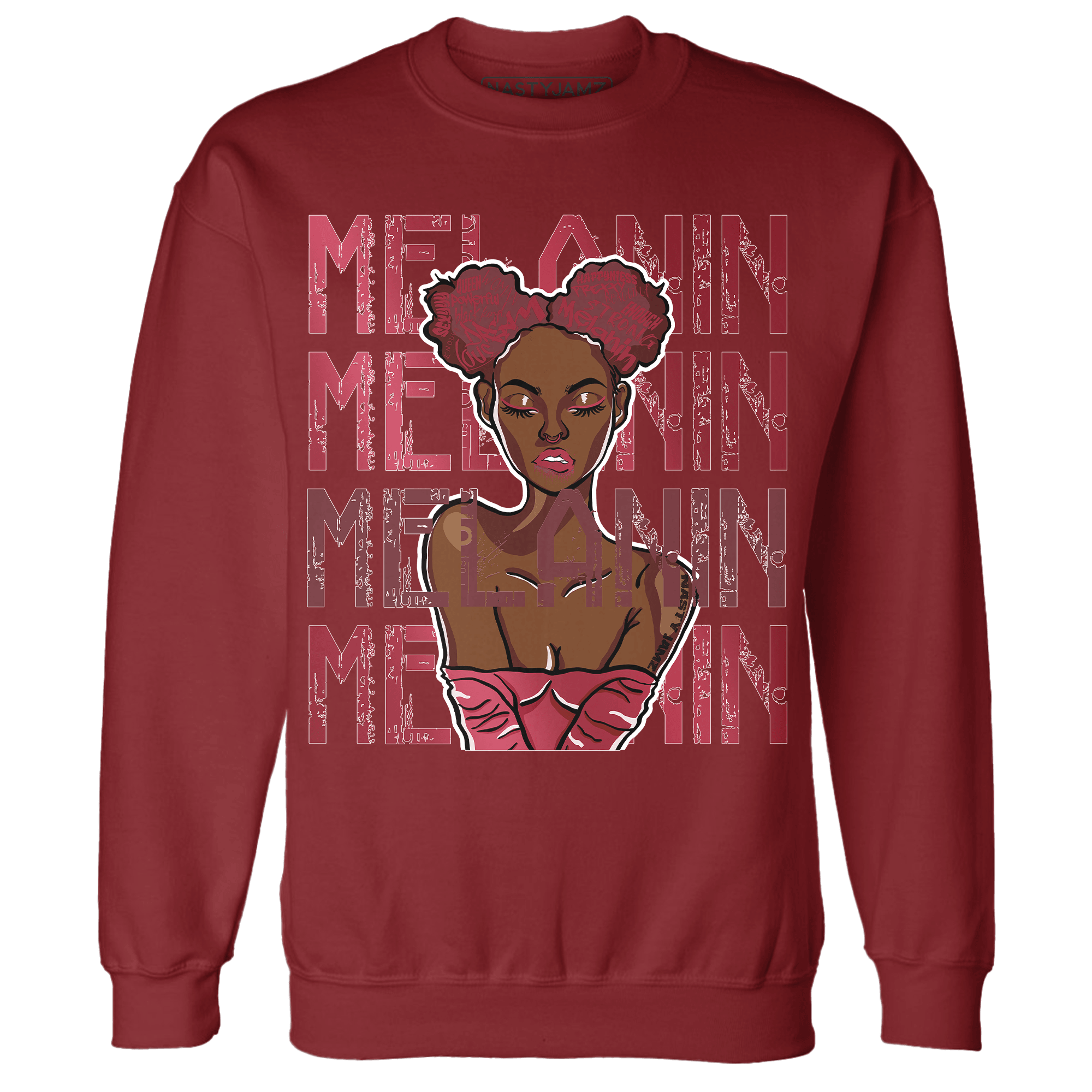 High 85 Metallic Burgundy 1s Sweatshirt Match Melanin Girl - NastyJamz