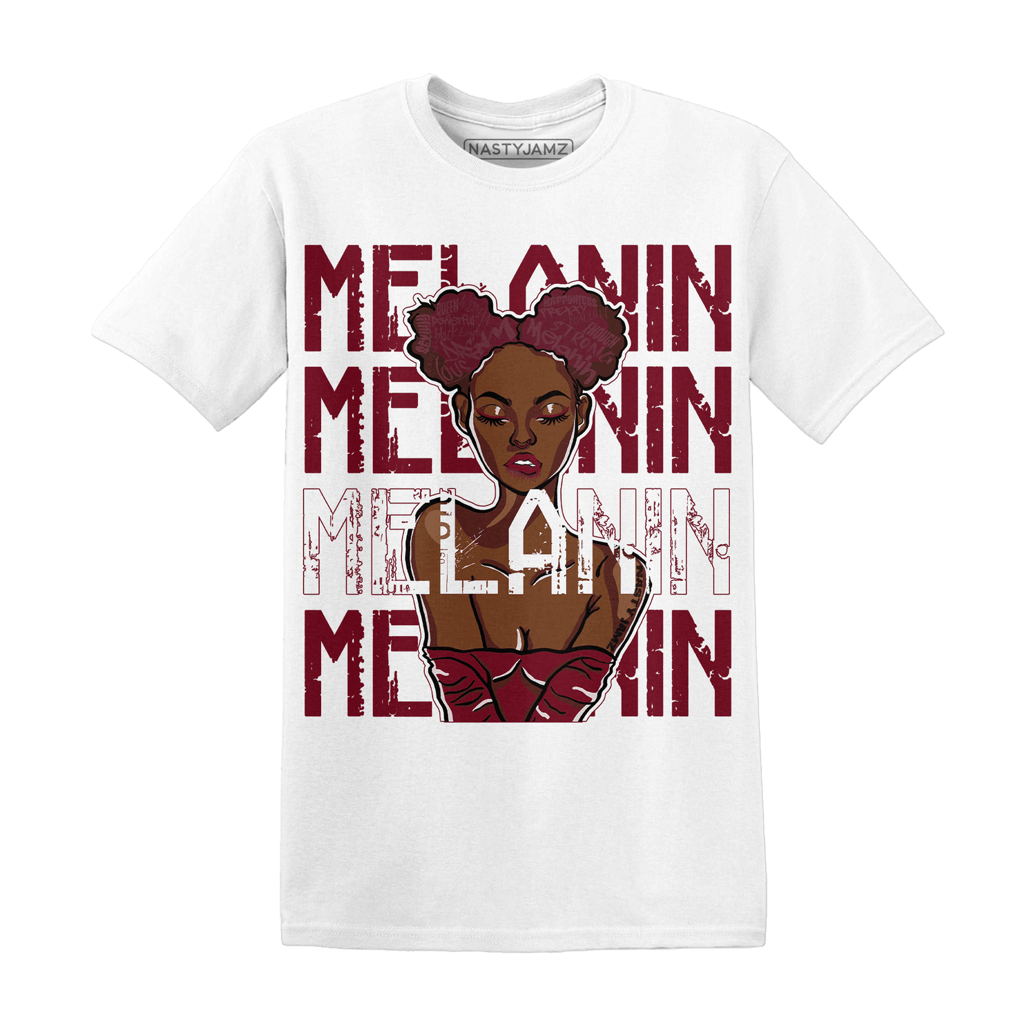 High White Team Red 1s T Shirt Match Melanin Girl - NastyJamz
