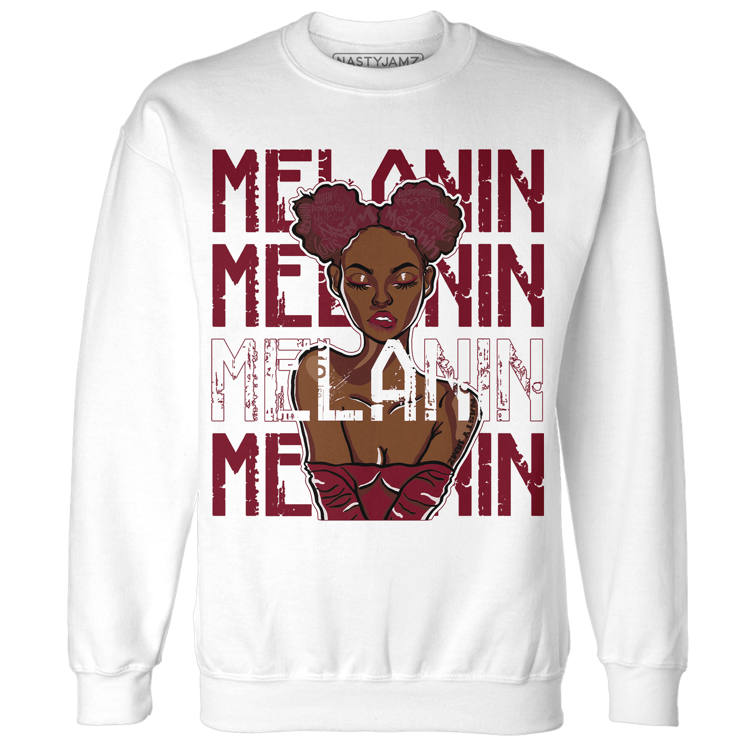 High White Team Red 1s Sweatshirt Match Melanin Girl - NastyJamz