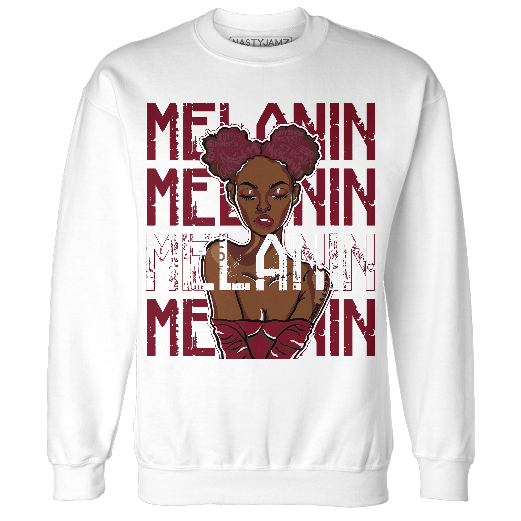 High White Team Red 1s Sweatshirt Match Melanin Girl - NastyJamz