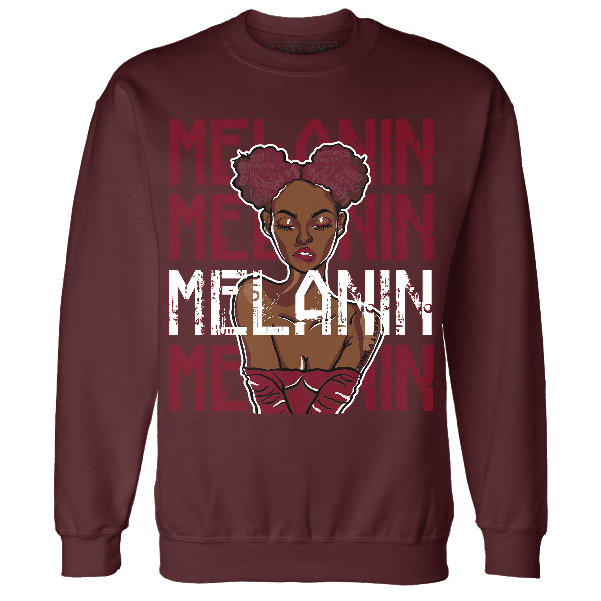High White Team Red 1s Sweatshirt Match Melanin Girl - NastyJamz