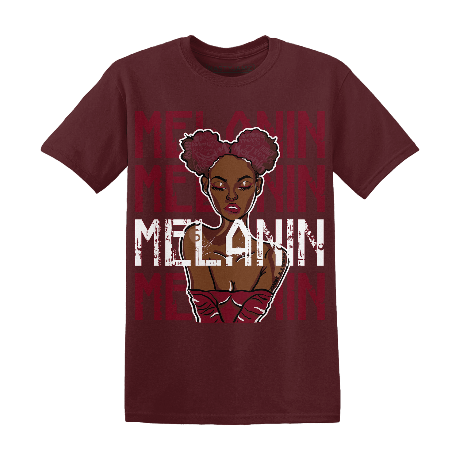 High White Team Red 1s T Shirt Match Melanin Girl - NastyJamz