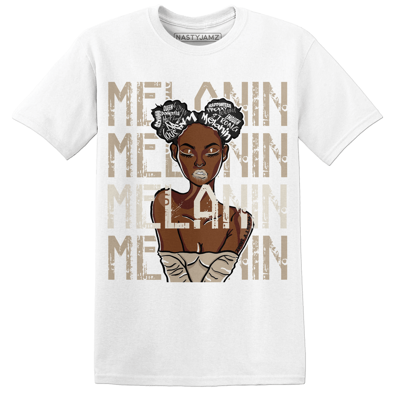 Latte 1s T Shirt Match Melanin Girl - NastyJamz