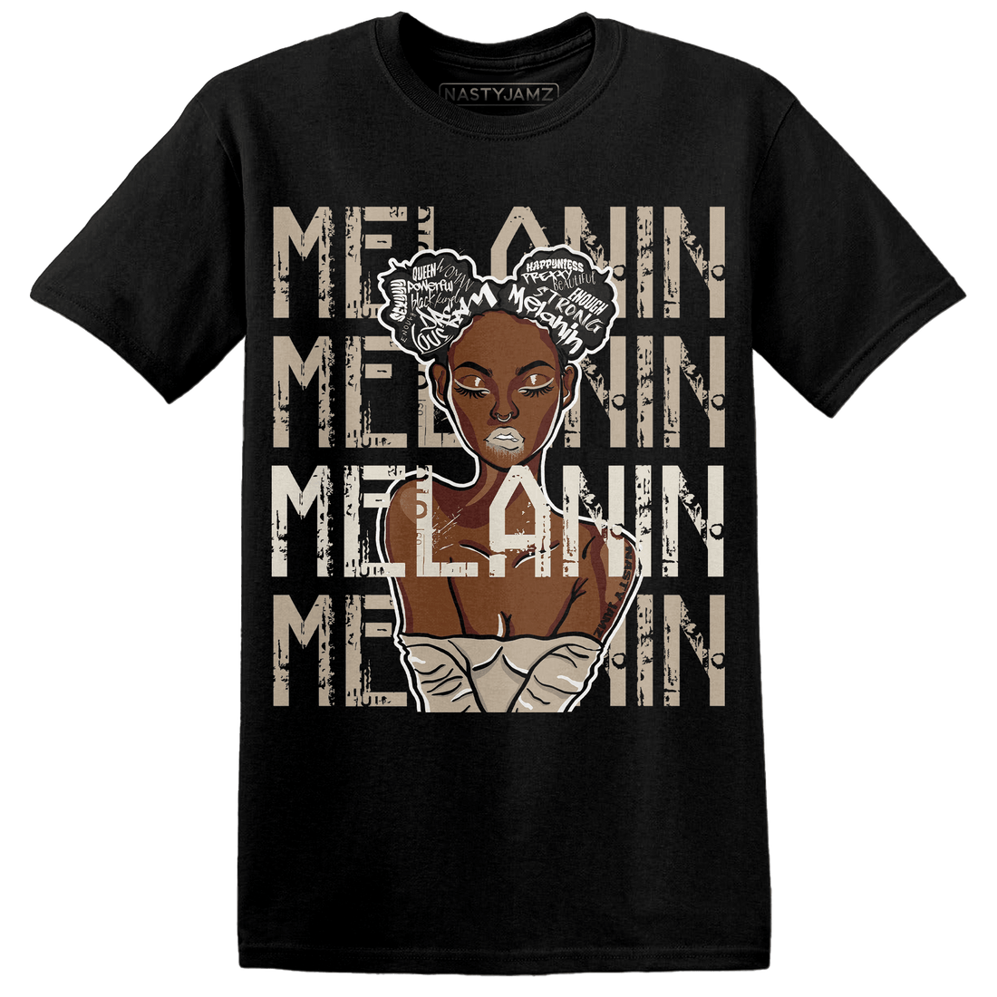 Latte 1s T Shirt Match Melanin Girl - NastyJamz