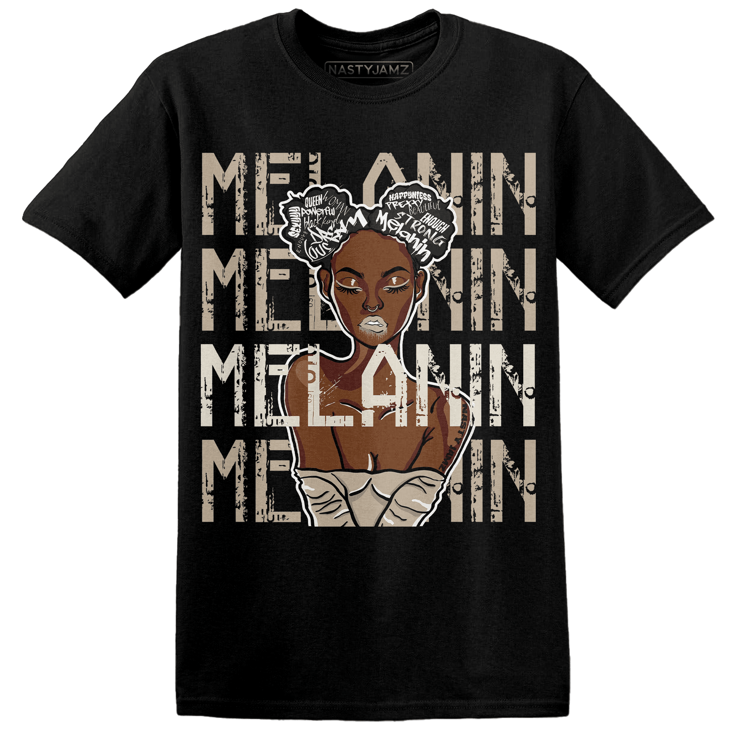 Latte 1s T Shirt Match Melanin Girl - NastyJamz