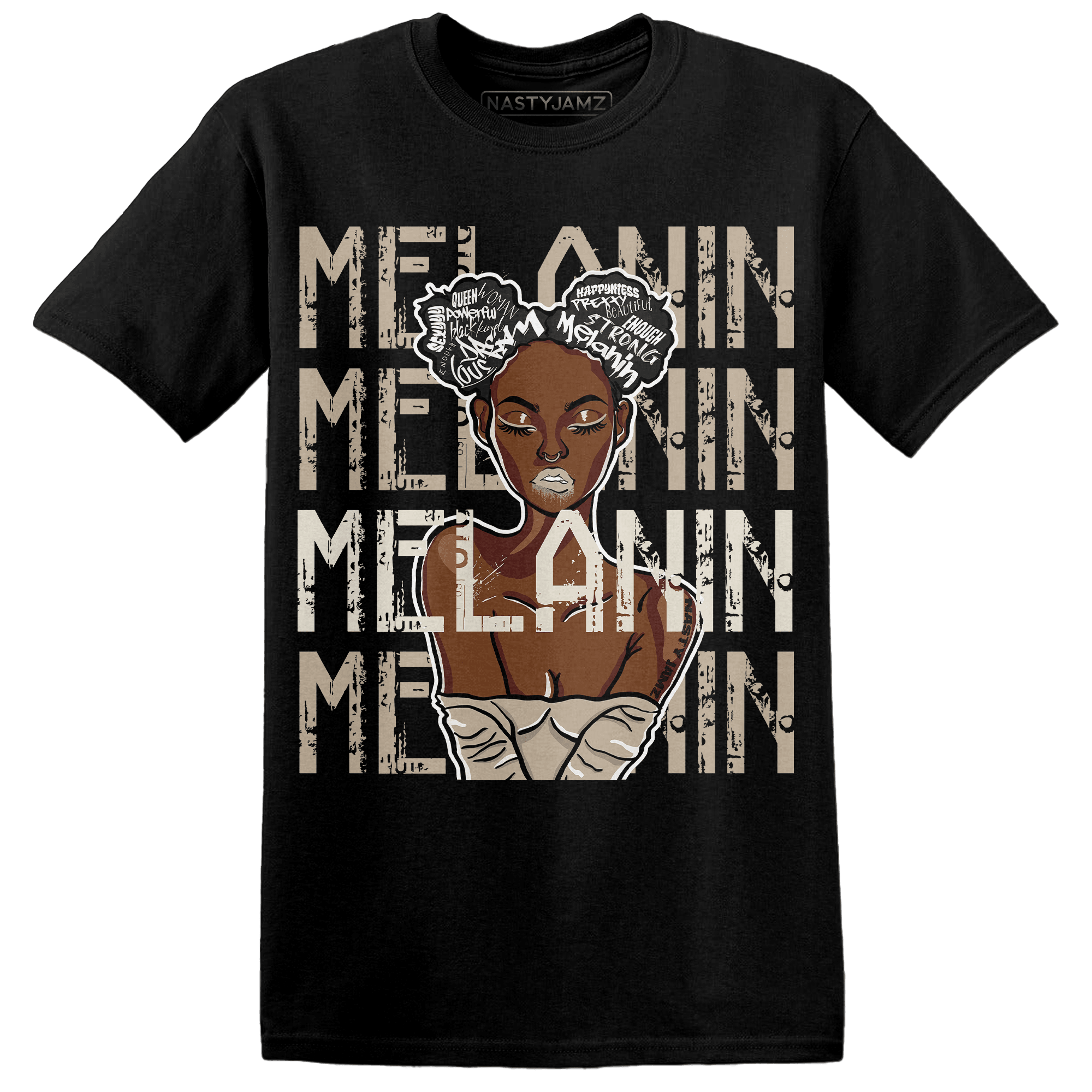 Latte 1s T Shirt Match Melanin Girl - NastyJamz