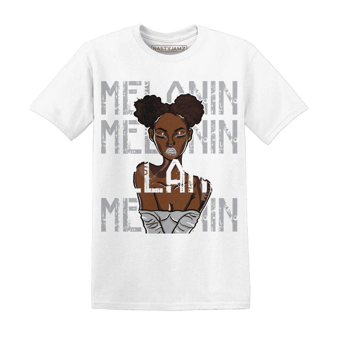 Wolf-Grey-1s-T-Shirt-Match-Melanin-Girl