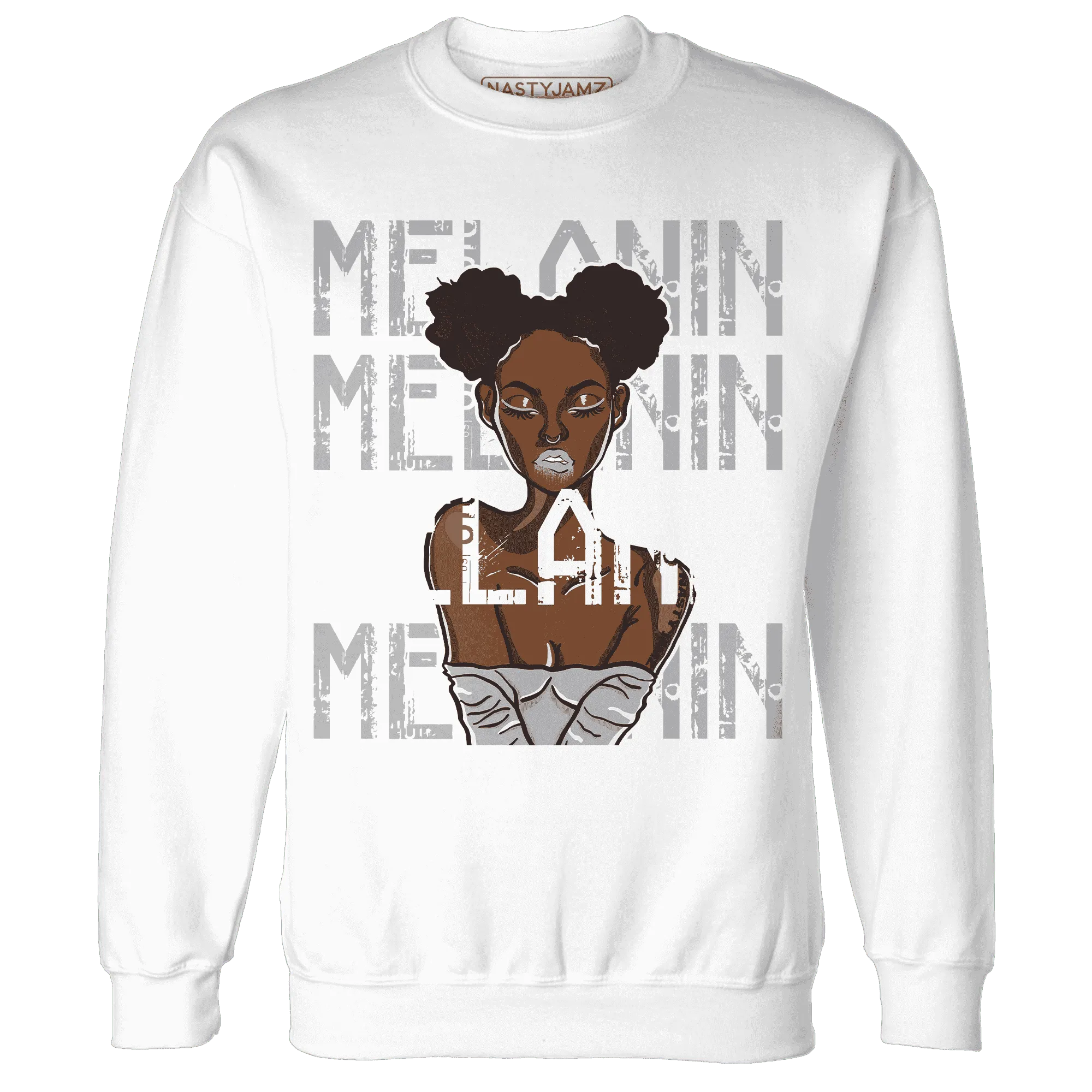 Wolf-Grey-1s-Sweatshirt-Match-Melanin-Girl