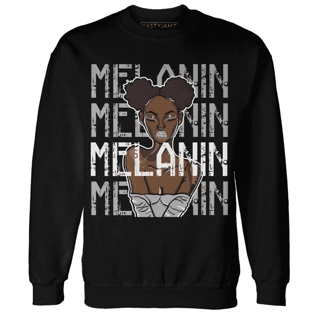 Wolf-Grey-1s-Sweatshirt-Match-Melanin-Girl