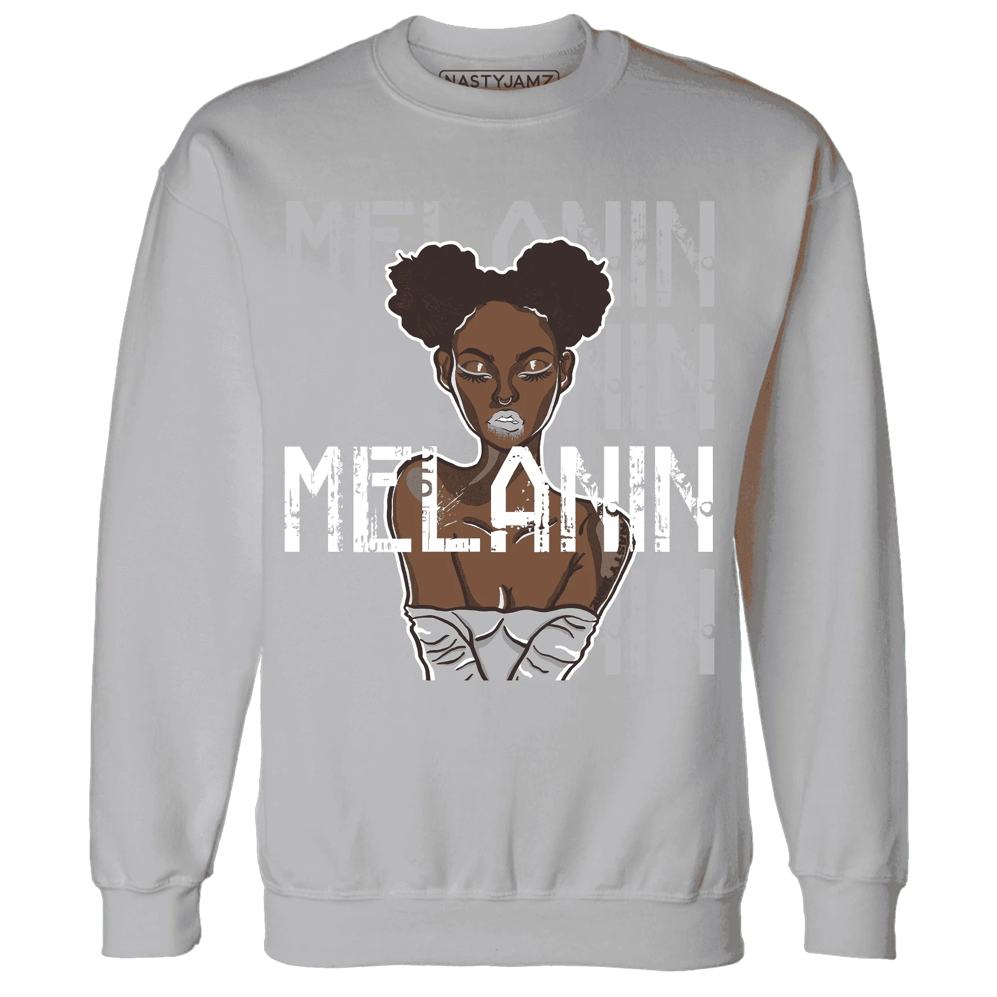 Wolf-Grey-1s-Sweatshirt-Match-Melanin-Girl