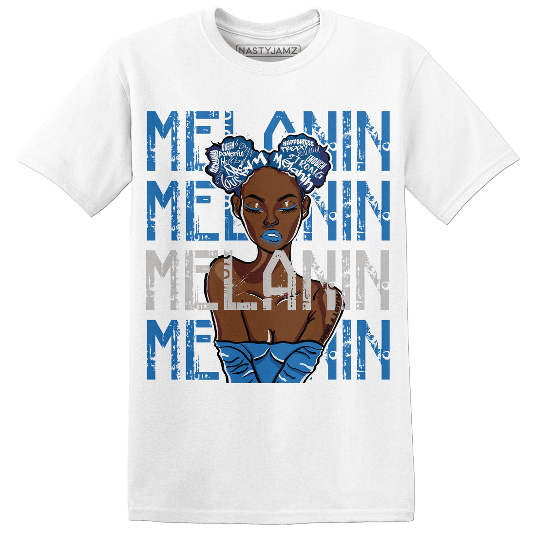 Industrial Blue 4s T Shirt Match Melanin Girl - NastyJamz