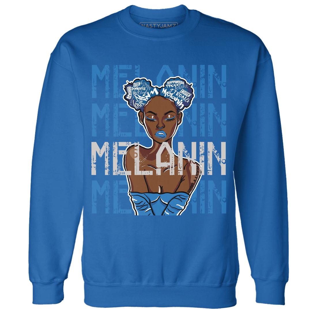 Industrial Blue 4s Sweatshirt Match Melanin Girl - NastyJamz