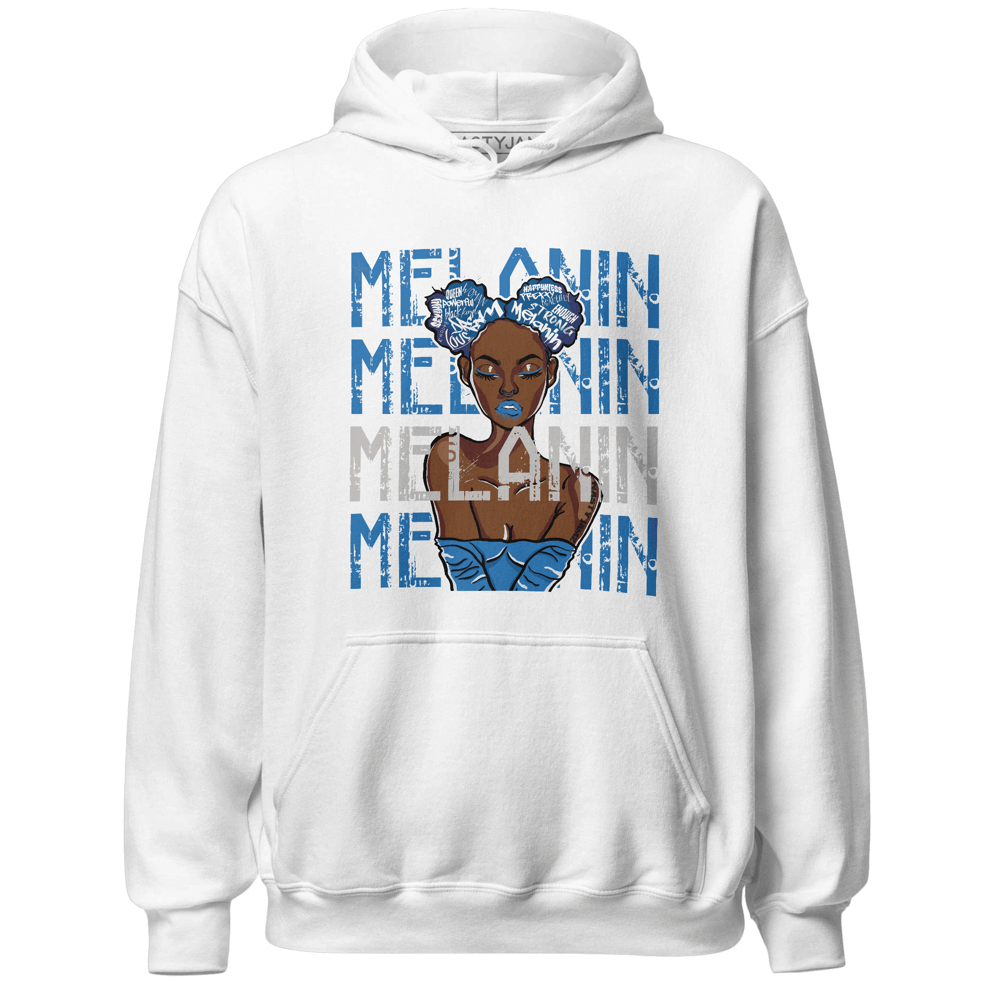 Industrial Blue 4s Hoodie Match Melanin Girl - NastyJamz