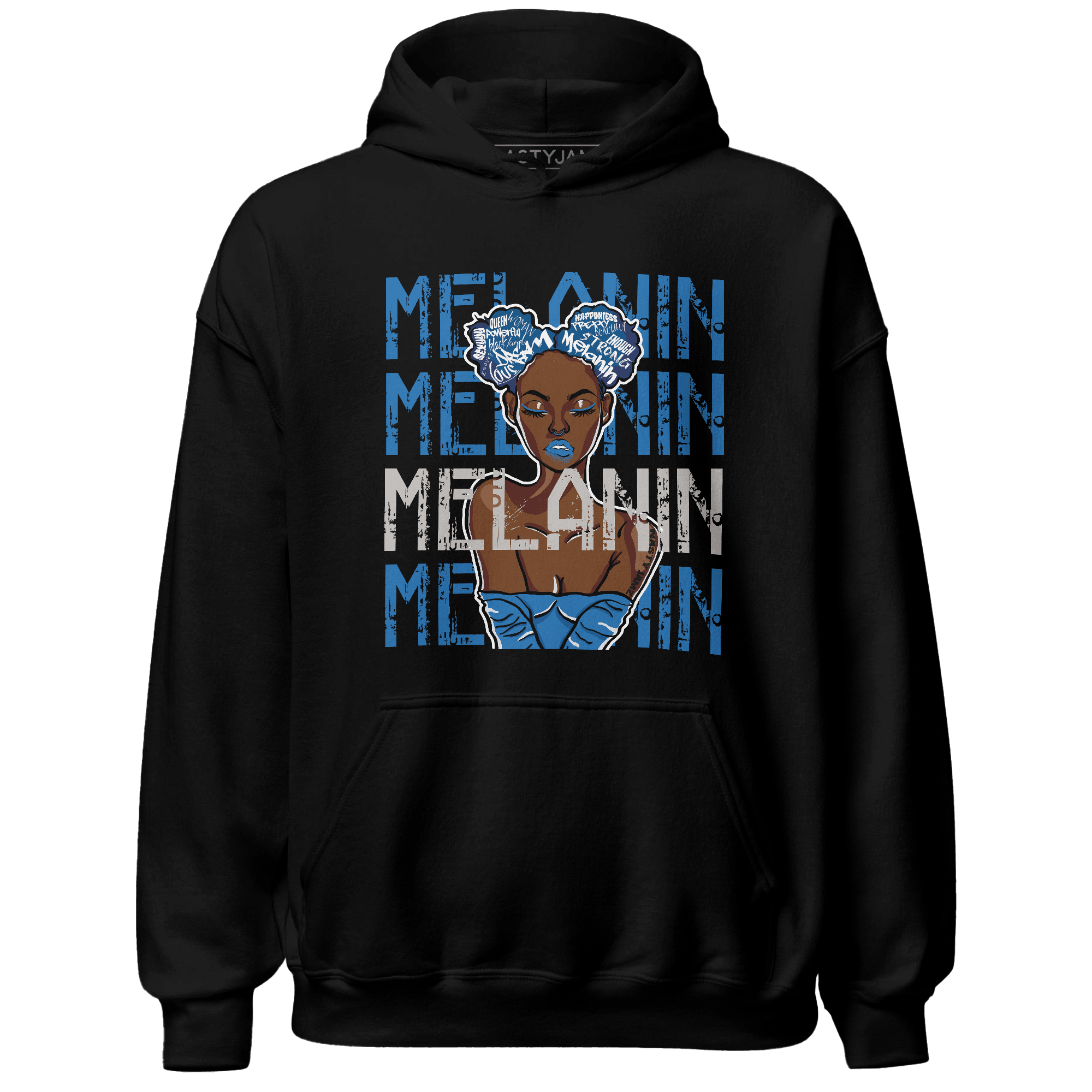 Industrial Blue 4s Hoodie Match Melanin Girl - NastyJamz