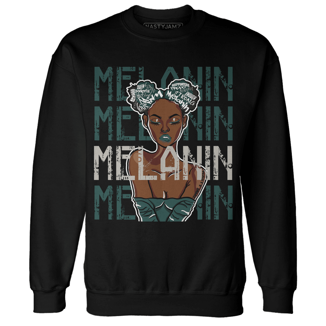Oxidized Green 4s Sweatshirt Match Melanin Girl - NastyJamz