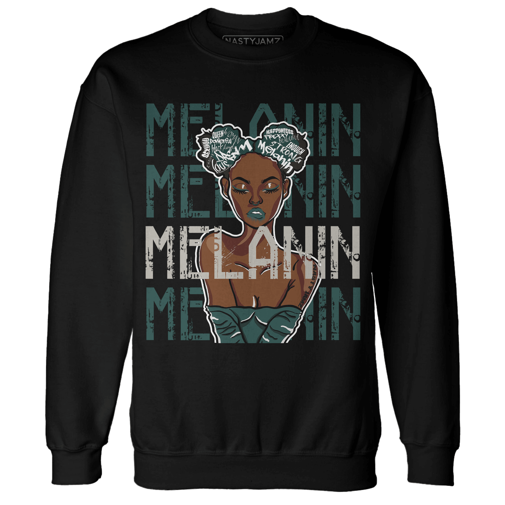 Oxidized Green 4s Sweatshirt Match Melanin Girl - NastyJamz
