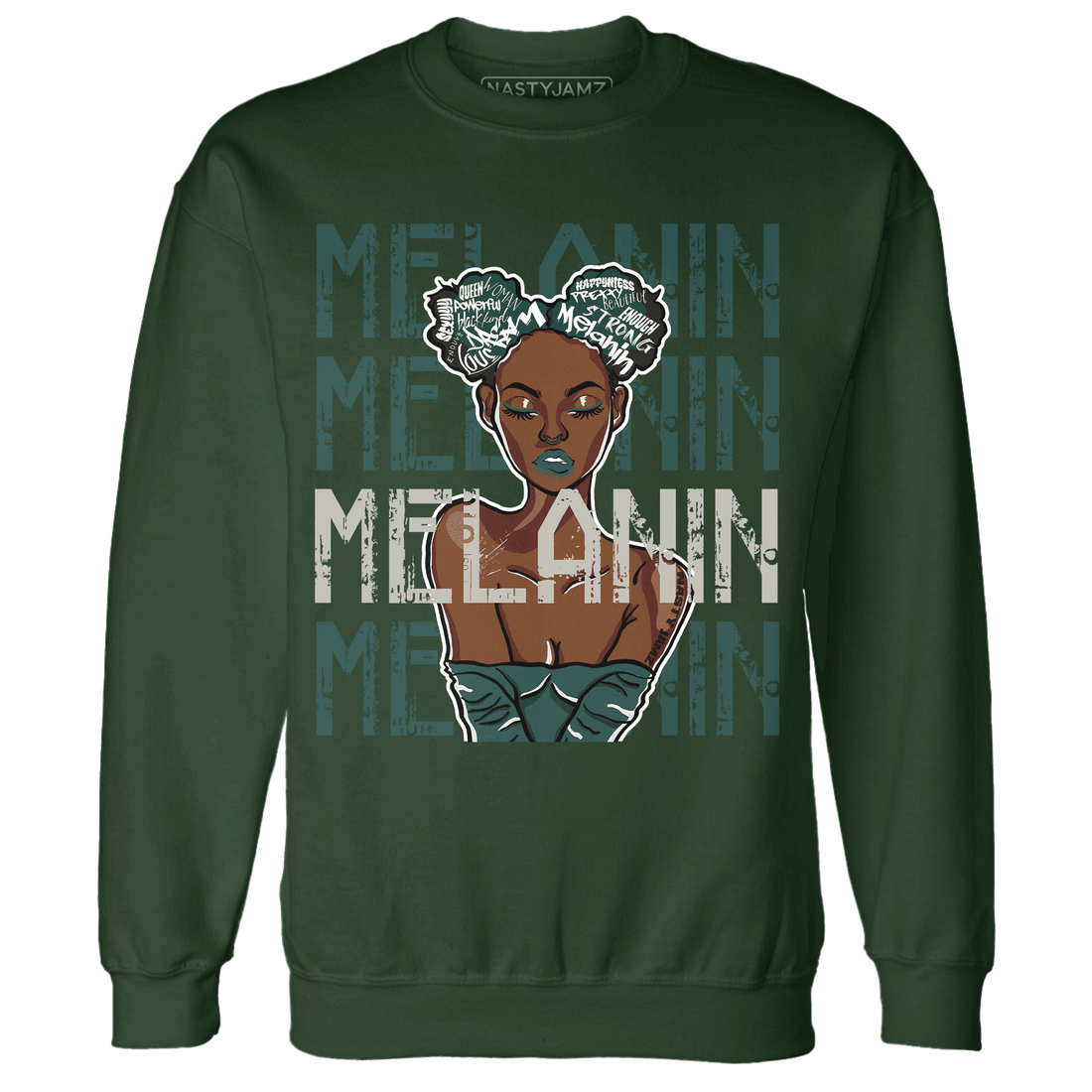Oxidized Green 4s Sweatshirt Match Melanin Girl - NastyJamz