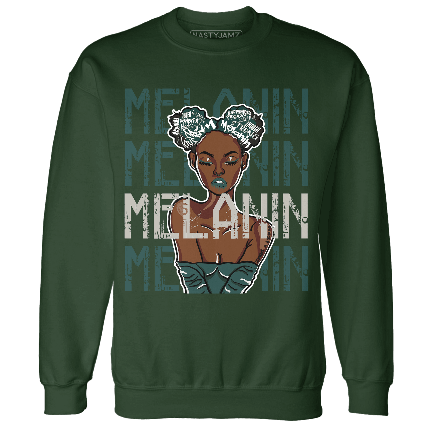 Oxidized Green 4s Sweatshirt Match Melanin Girl - NastyJamz