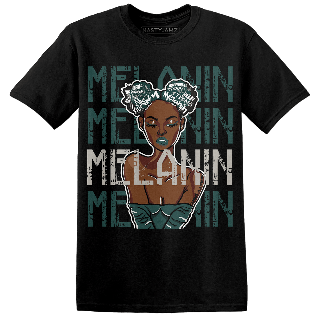 Oxidized Green 4s T Shirt Match Melanin Girl - NastyJamz
