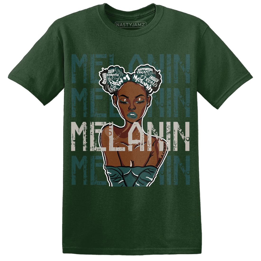 Oxidized Green 4s T Shirt Match Melanin Girl - NastyJamz