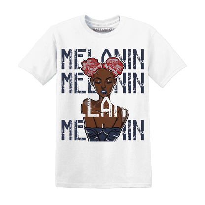 White-Navy-6s-T-Shirt-Match-Melanin-Girl