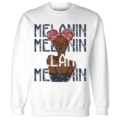 White-Navy-6s-Sweatshirt-Match-Melanin-Girl