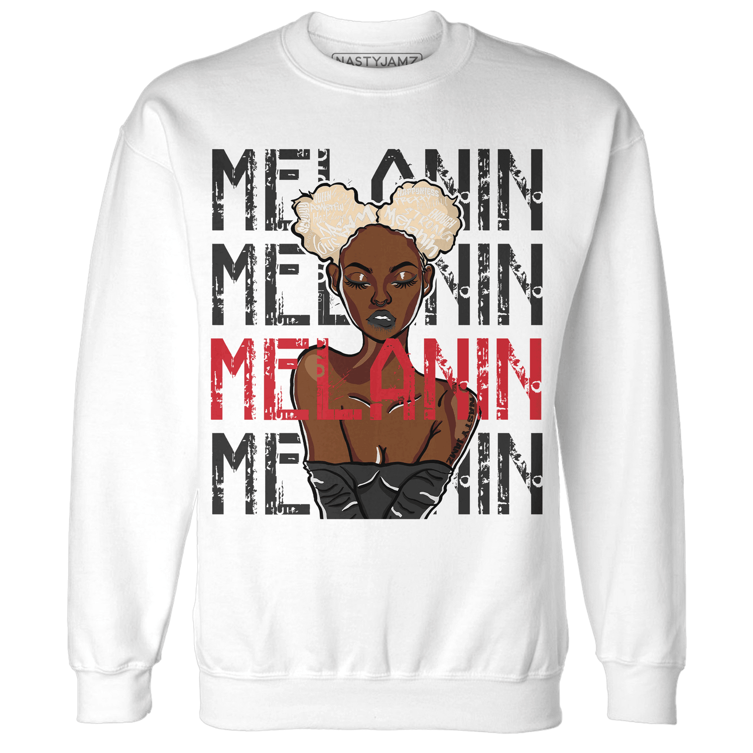 Jumman Jack University Red Sweatshirt Match Melanin Girl - NastyJamz